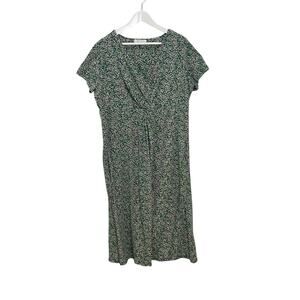 Seasalt Cornwall Chapelle Size 14 Organic Cotton Short Sleeve Midi Print Dress